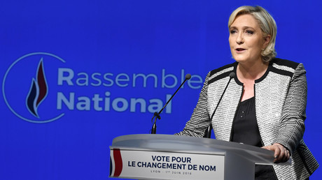 Marine Le Pen lors du discours de changement de nom le 1er juin à Lyon (image d'illustration).
