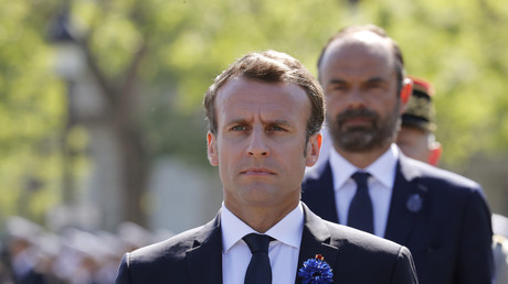 Emmanuel Macron et Edouard Philippe pendant les commémorations du 8 Mai, en 2018 (image d'illustration).