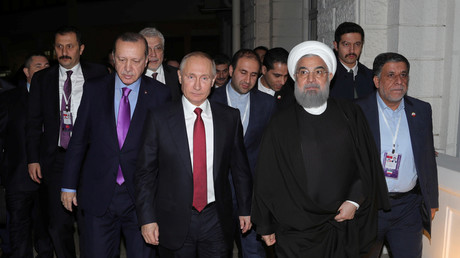 Conférence de presse de Poutine, Rohani et Erdogan à l'issue de leur rencontre trilatérale à Téhéran