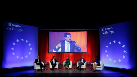 Manuel Valls lors d'un meeting de Ciudadanos à Barcelone, en décembre 2017 (image d'illustration). 

