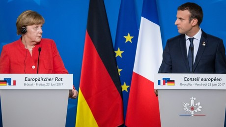 La chancelière allemande Angela Merkel et le président français Emmanuel Macron.