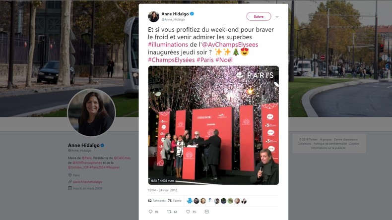 Chaos sur les Champs-Elysées: Hidalgo publie un tweet invitant à s'y rendre... avant de le supprimer