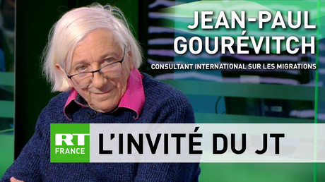 Jean-Paul Gourévitch sur le plateau de RT France. 