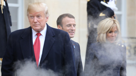 Vous avez dit écologie ? A l'Elysée, la limousine de Trump enfume les Macron (PHOTOS)