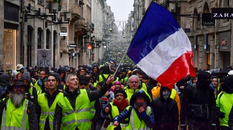 Des Gilets jaunes mobilisés à Bordeaux le 15 décembre 2018, pour l'acte 5 de la mobilisation (image d'illustration).