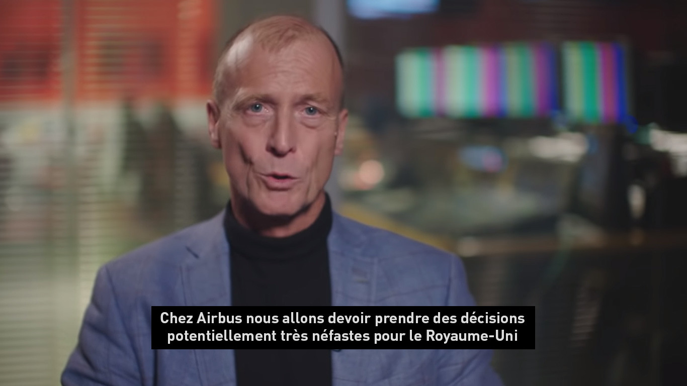 Tom Enders is warning you : Airbus menace 110 000 emplois au Royaume-Uni par message vidéo