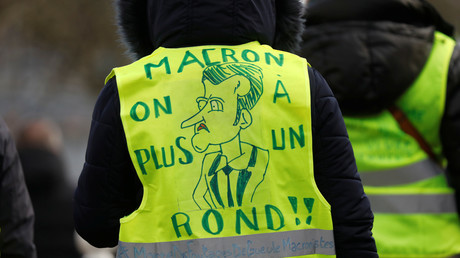 Un Gilet jaune venu accueillir Emmanuel Macron à Créteil le 9 janvier 2019 (image d'illustration).