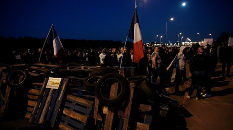 Une action de blocage à la prison de Fleury-Merogis le 10 avril 2017 (image d'illustration).