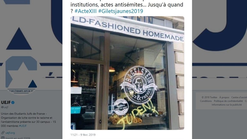 «Peste jaune», «nazis» : un tag antisémite trop vite attribué aux Gilets jaunes