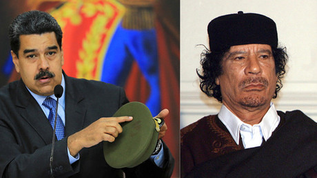 Photomontage d'illustration (Nicolas Maduro à gauche, Mouammar Kadhafi).