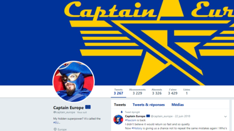 Capture d'écran de la page Twitter de la page Twitter de «Captain Europe».