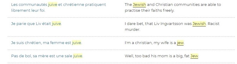 Erreur de «filtre» ? Le site Reverso propose des traductions antisémites et racistes