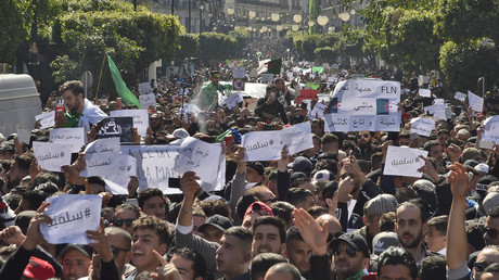 Manifestation contre le président Abdelaziz Bouteflika et sa candidature à un cinquième mandat, à Alger, le 1er mars 2019.