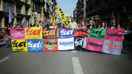 Manifestants du syndicat Sud, en octobre 2015 à Marseille (image d'illustration).