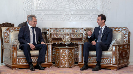 Sergueï Choïgou et Bashar al-Assad à Damas le 19 mars. 