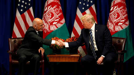 Le président afghan, Ashraf Ghani, en compagnie de son homologue américain, Donald Trump, le 21 septembre 2017 à New York (image d'illustration).