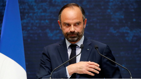 Le Premier ministre Edouard Philippe lors de son intervention, le 8 avril 2019, pour la restitution du grand débat.