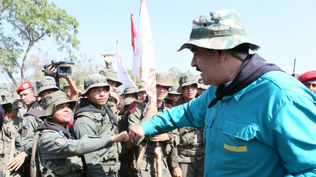 Nicolas Maduro à la rencontre de soldats de l'armée vénézuélienne le 4 mai 2019 (image d'illustration).