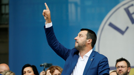 Matteo Salvini voit toujours plus haut (image d'illustration d'un meeting du 18 mai 2018).