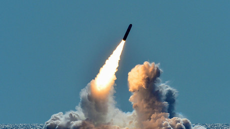 Un missile américain Trident II D5, capable de porter un charge nucléaire (illustration)