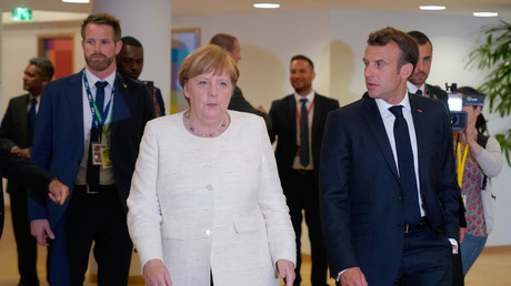 La chancelière allemande Angela Merkel et le président français Emmanuel Macron à Bruxelles, le 20 juin.