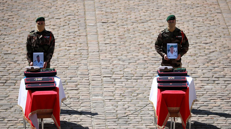 Funérailles aux Invalides des deux commandos Hubert morts lors de l'opération sauvetage des otages au Bénin, Paris le 14 mai (image d'illustration).