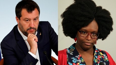Vers un regain de tension diplomatique entre Paris et Rome ? A gauche, le ministre italien de l'Intérieur Matteo Salvini; à droite la porte-parole du gouvernement français Sibeth Ndiaye (image d'illustration).