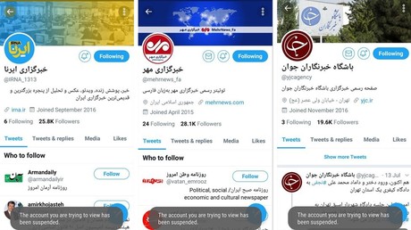 Les comptes des médias iraniens suspendus par Twitter.