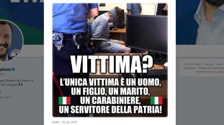 Salvini défend les carabiniers après la diffusion d'un cliché montrant un suspect les yeux bandés