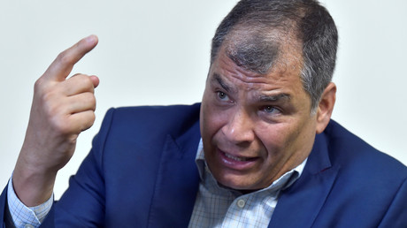 L'ancien président de l'Équateur, Rafael Correa, à Bruxelles, en Belgique, le 11 avril 2019.