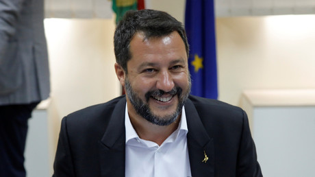 Matteo Salvini le 15 août 2019 à Castel Volturno en Italie (image d'illustration).