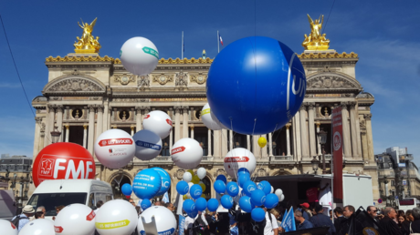 Manifestation du Collectif SOS Retraites place de l'Opéra à Paris le 16 septembre 2019, @lucas_rtfrance