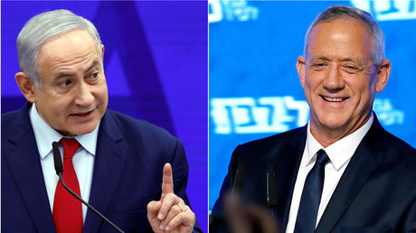 Le Premier ministre israélien Benjamin Netanyahou et Benny Gantz, président du parti bleu et blanc.