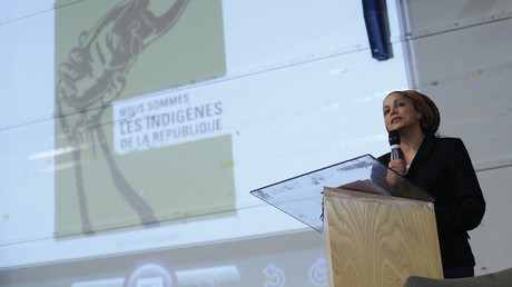 Houria Bouteldja, lors du dixième anniversaire du PIR à Saint-Denis, mai 2015 (image d'illustration).