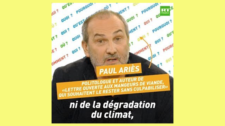 LA GROSSE QUESTION pour Paul Ariès - Peut-on manger de la viande en étant écolo ?