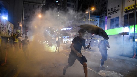 Des heurts éclatent entre forces de l'ordre et manifestants à Hong-Kong, le 7 octobre 2019 (image d'illustration).