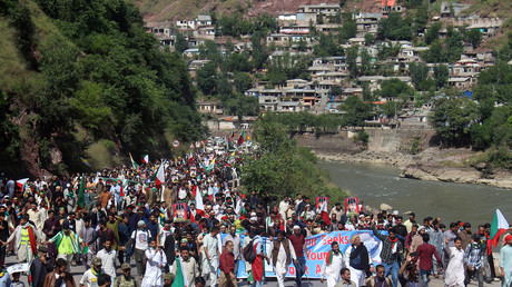 Manifestation de soutien aux habitants du Jammu-et-Cachemire organisée au Pakistan le 6 octobre par le Front de libération du Jammu-et-Cachemire (JKLF) (image d'illustration).