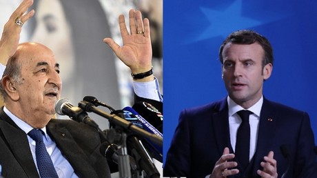 Le président élu algérien Abdelmadjid Tebboune et le président français Emmanuel Macron.