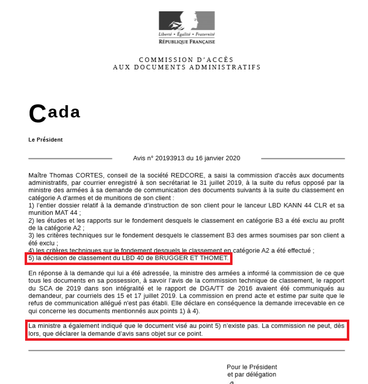 Armement sublétal : le LBD 40 de Brügger & Thomet a-t-il bénéficié d'une décision de classement ?