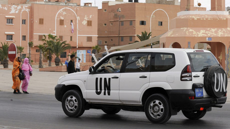 Un véhicule de l'Organisation des Nations unies circule à Laâyoune au Sahara occidental, le 14 mai 2013 (image d'illustration).