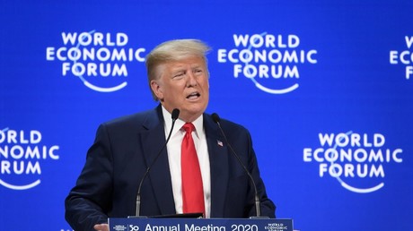 Donald Trump lors de son discours au Forum économique de Davos, le 21 janvier 2020.