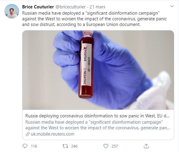 Coronavirus ? «C'est les Russes» ! Quand l'UE accuse (encore) les médias «pro-Kremlin»