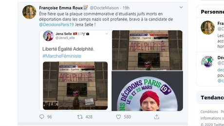 «Liberté, égalité, adelphité»: une plaque commémorative a-t-elle été taguée à la marche des femmes ?
