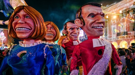 Une «grosse tête» à l'effigie de Brigitte Macron brûlée en marge du carnaval indépendant de Nice
