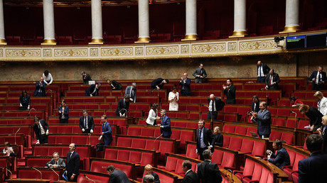 L'hémicycle de l'Assemblée nationale, le 28 avril 2020.