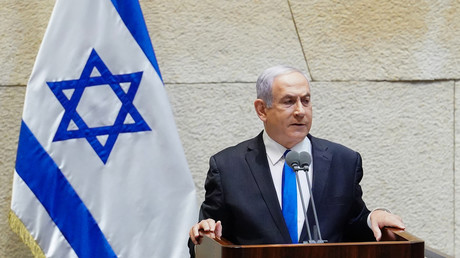 Photographie publiée par le bureau du porte-parole de la Knesset israélienne le 17 mai 2020, montrant le Premier ministre israélien Benjamin Netanyahou.