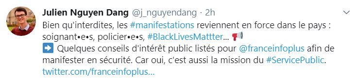 France info donne des «conseils» pour participer à des manifestations interdites «en toute sécurité»