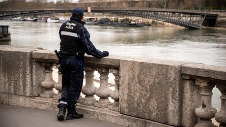 Un agent de la ville de Paris observe les quais de Seine pendant la période de confinement le 20 mars 2020 (image d'illustration).