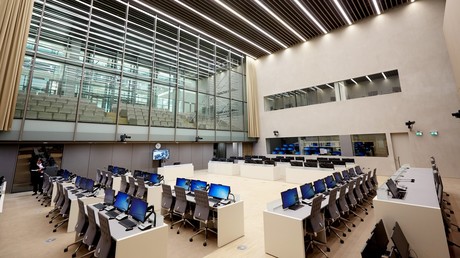 La salle d'audience de la Cour pénale internationale, le 23 novembre 2015, à La Haye aux Pays-Bas (image d'illustration).