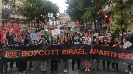 Manifestation pour la Palestine et contre le projet d'annexion de la Cisjordanie, le 27 juin 2020, à Paris.